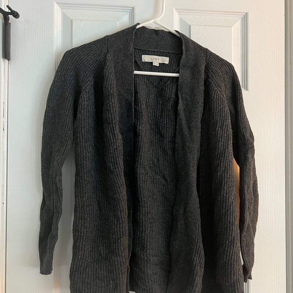 LOFT Grey Open Cardigan